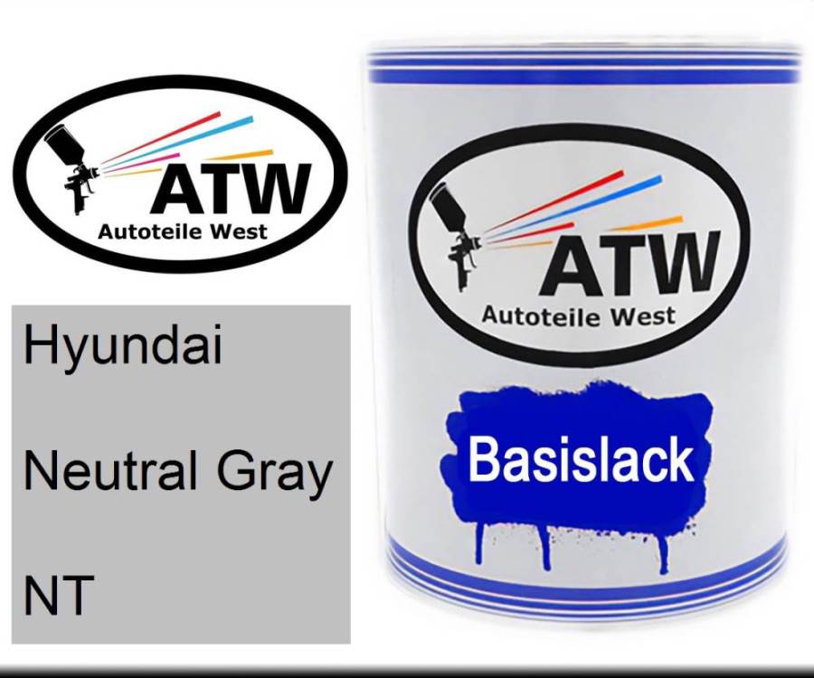 Hyundai, Neutral Gray, NT: 1L Lackdose, von ATW Autoteile West.